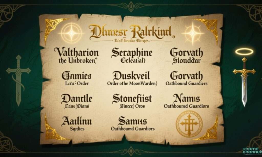 Fantasy Paladin Names