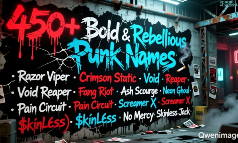 450+ Bold & Rebellious Punk Names – Unique, Edgy & Badass Ideas