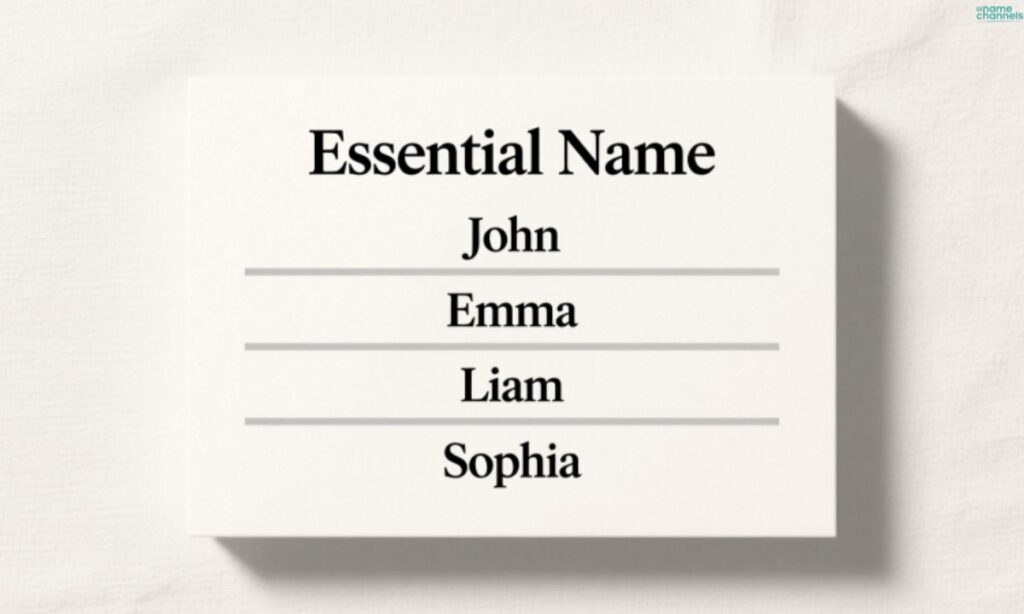 Essential Name Ideas – A Simple Text List