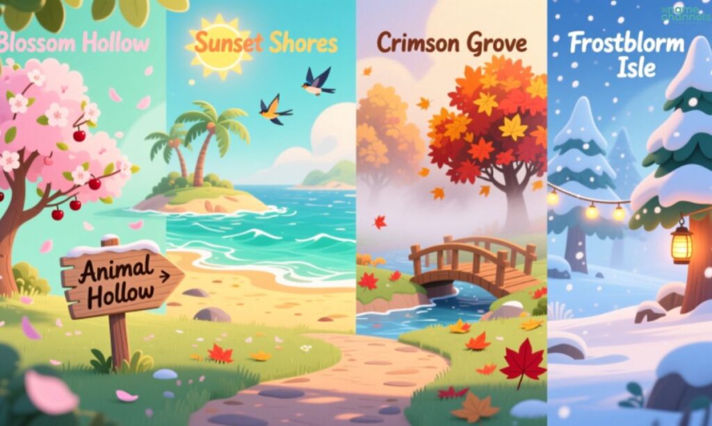 Thematic Animal Crossing Island Names by Seasons