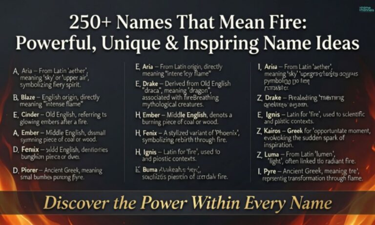 250+ Names That Mean Fire Powerful, Unique & Inspiring Name Ideas