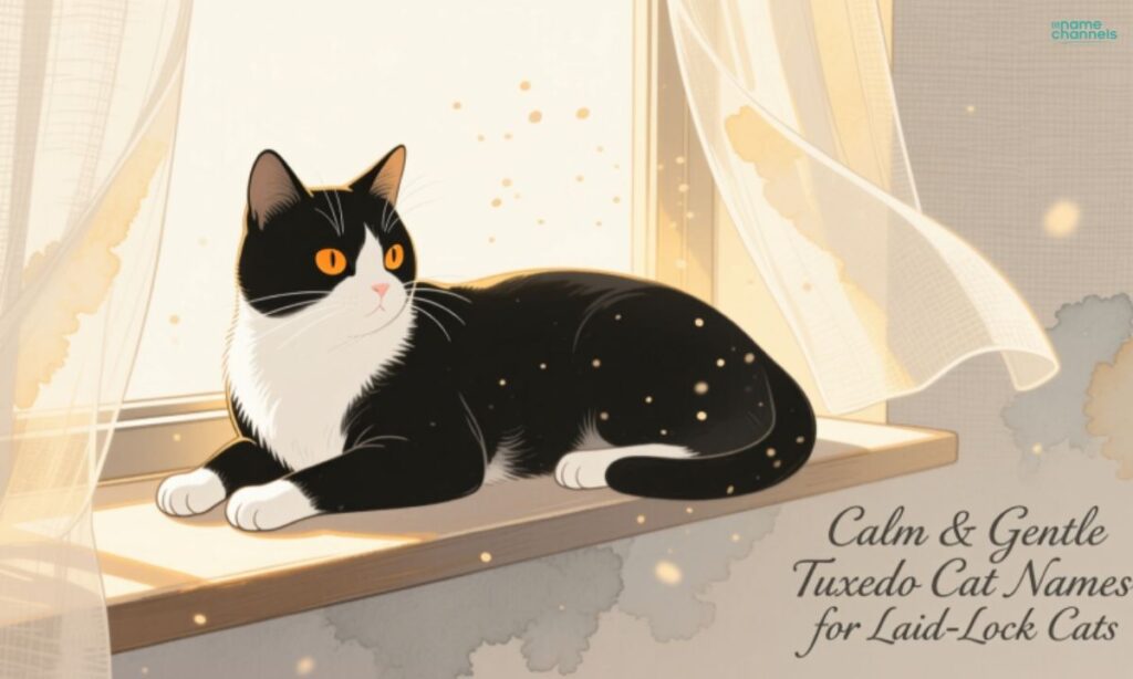 Calm & Gentle Tuxedo Cat Names for Laid-Back Cats