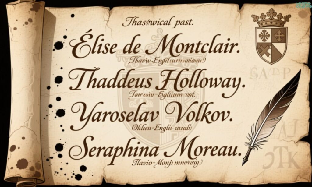 Historical Fiction Character Names Rooted in the Past