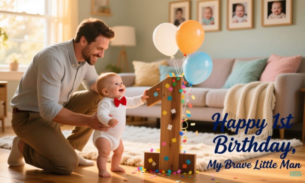 Proud First Birthday Wishes for Baby Boy from Father