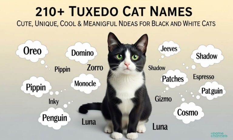 210+ Tuxedo Cat Names: Cute, Unique, Cool & Meaningful Name Ideas for Black and White Cats