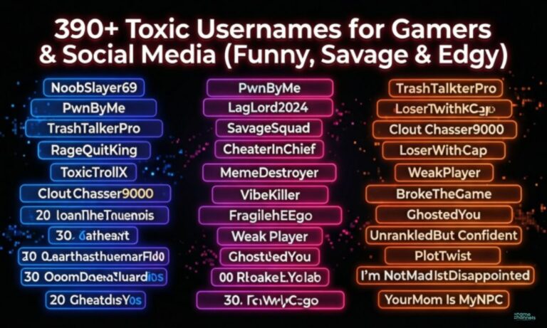 390+ Toxic Usernames for Gamers & Social Media (Funny, Savage & Edgy)