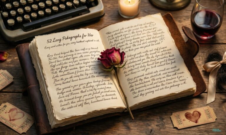 52 long paragraphs for her that express love, romance & emotions (Copy and Paste Messages)