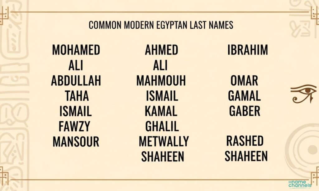 Modern Egyptian Last Names