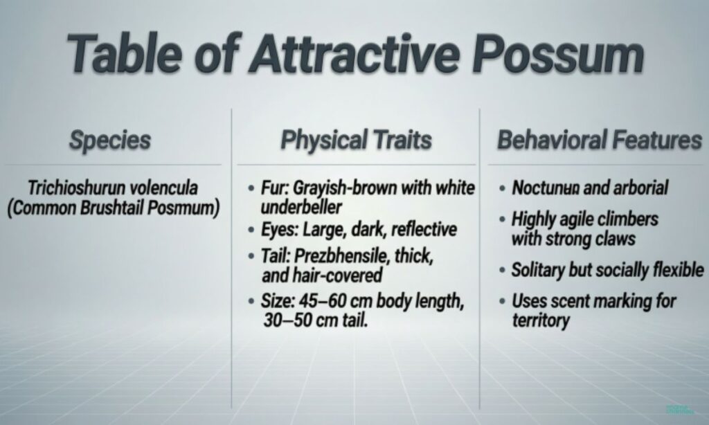 Table of Attractive Possum Names