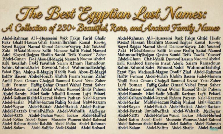 The Best Egyptian Last Names a collection of 230+ beautiful, rare, and ancient family names