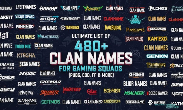Ultimate List of 480+ Clan Names for Gaming Squads (PUBG, COD, FF & More) (1)