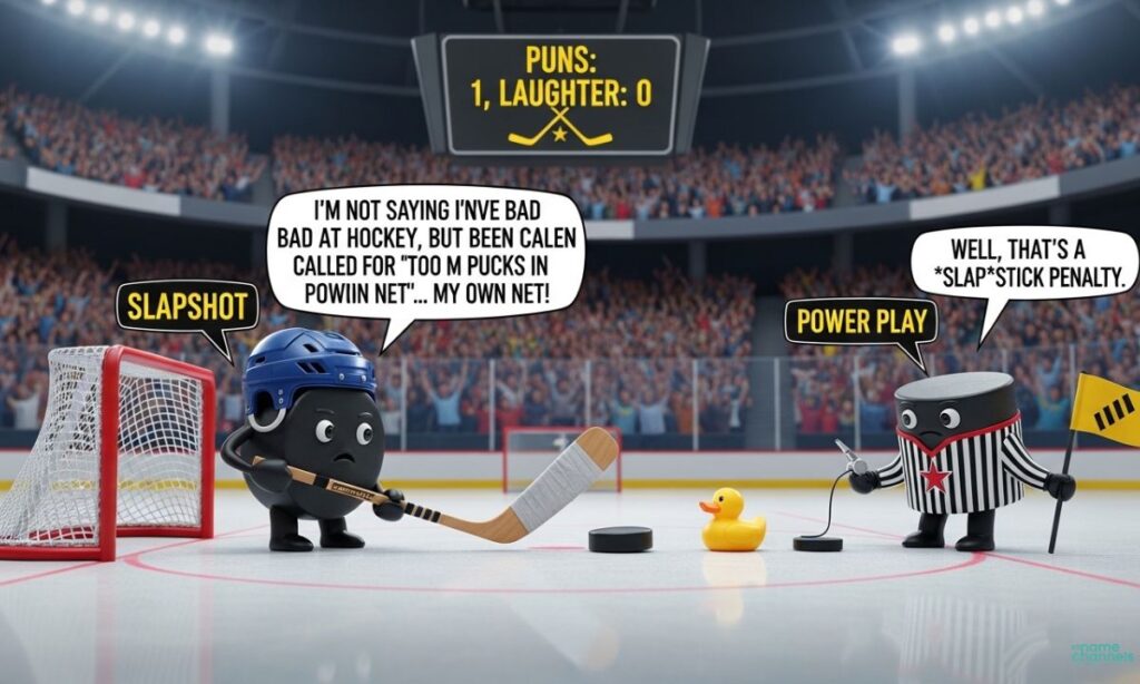 Slapshot and Power Play Humor Hockey Puns